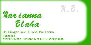 marianna blaha business card